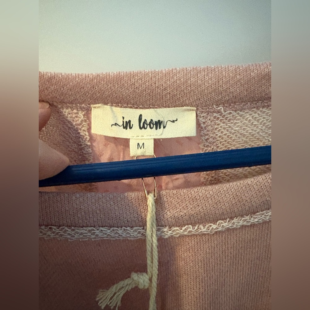 ~ in loom ~ Size Medium (26”ptp) - Pink Long-Sleeve Peplum Top - Picture 6 of 6